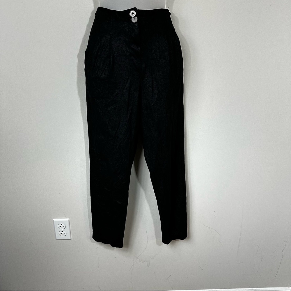 Armani Exchange Black Textured Pants in Size 10